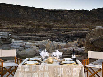 Fish River Lodge: Candle Light Dinner am Canyon