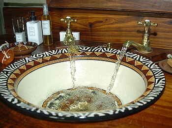 Macatoo Camp: Waschtisch im Gästezelt