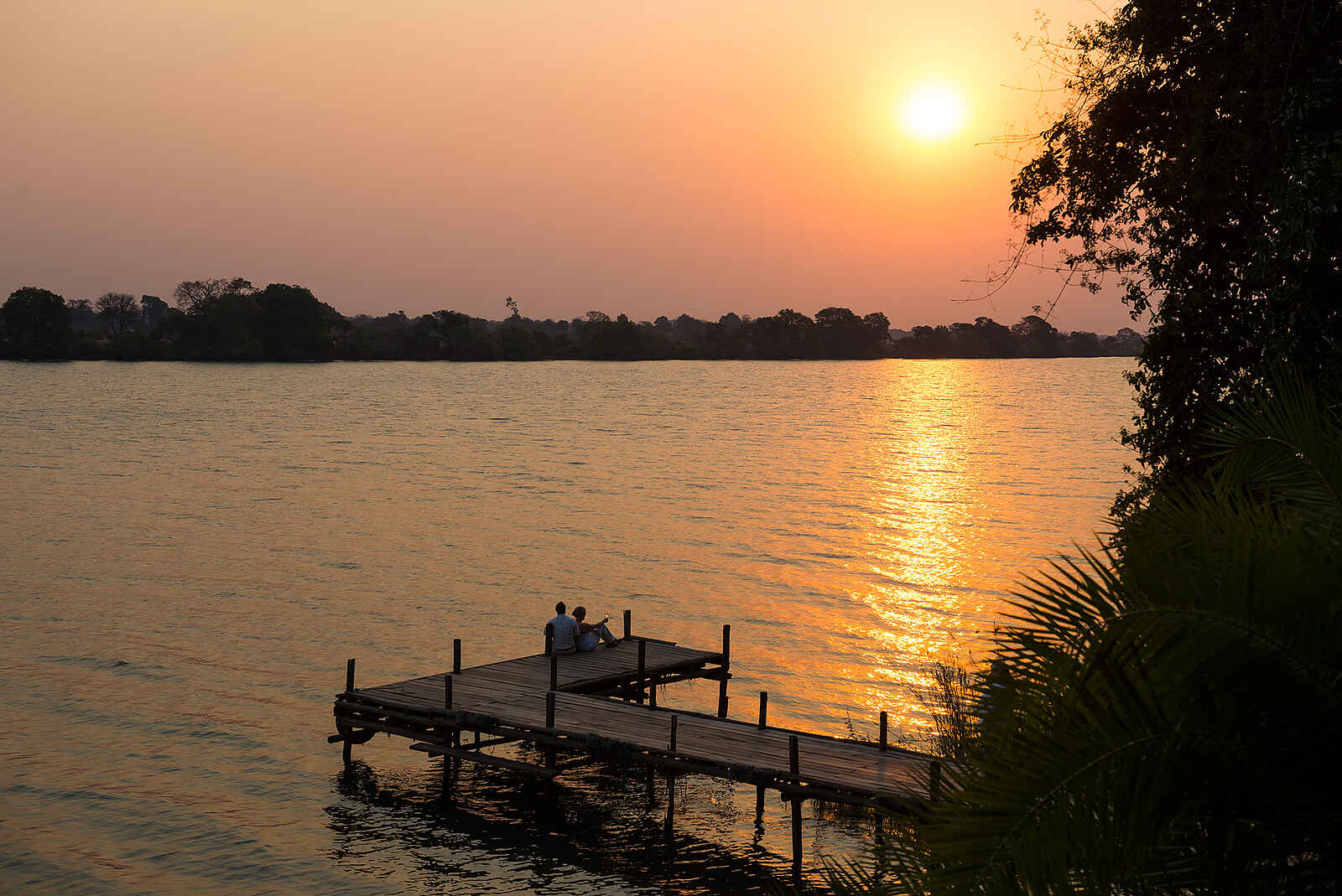 Mukambi Safari Lodge: Abendstimmung Mukambi Safari Lodge: Abendstimmung