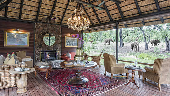 Camp Ndlovu: Stilvolle Lounge Camp Ndlovu: Stilvolle Lounge