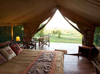 Governors' Camp: Doppelbett im Zelt Governors' Camp: Doppelbett im Zelt