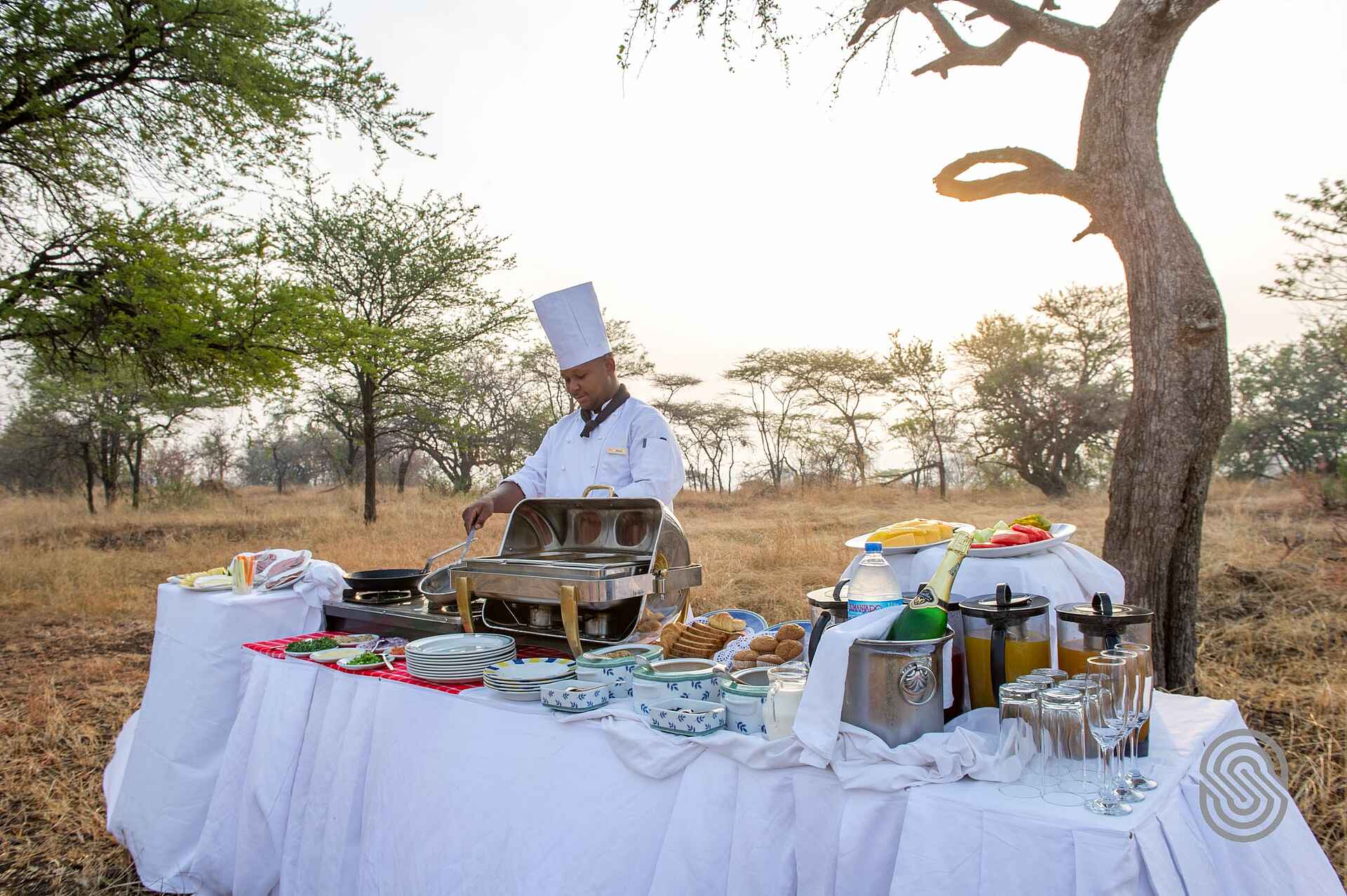 afrikarma, afrikarma Safaris, afrikarma.de, Grumeti, Grumeti River, Kirawira Serena Camp, Safari, Serena Hotels, Serengeti, Bush Breakfast, Frühstück, Afrikarma Safaris - Wildnis. Hautnah.