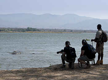Nyamatusi Camp: Blick auf den Zambezi River Nyamatusi Camp: Blick auf den Zambezi River