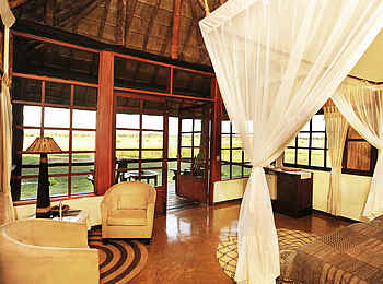 Kafunta River Lodge: Blick zur Terrasse
