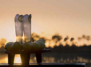 Nxabega Okavango Tented Camp: Drinks bei Sonnenuntergang
