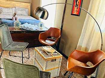 Khwai Expeditions Camp: Bett im Familien Cottage Khwai Expeditions Camp: Bett im Familien Cottage