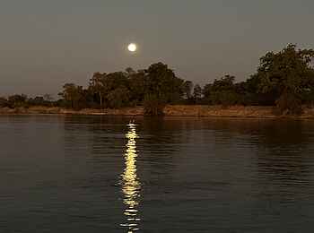 The River Farmhouse: Mond über dem Zambezi