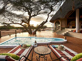 Sasaab Camp: Blick über die Terrasse Sasaab Camp: Blick über die Terrasse