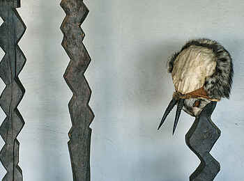 Tau Pan Camp: San-Kopfbedeckung