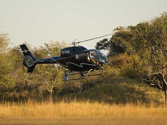 Busanga Bush Camp: Ankunft mit dem Helikopter