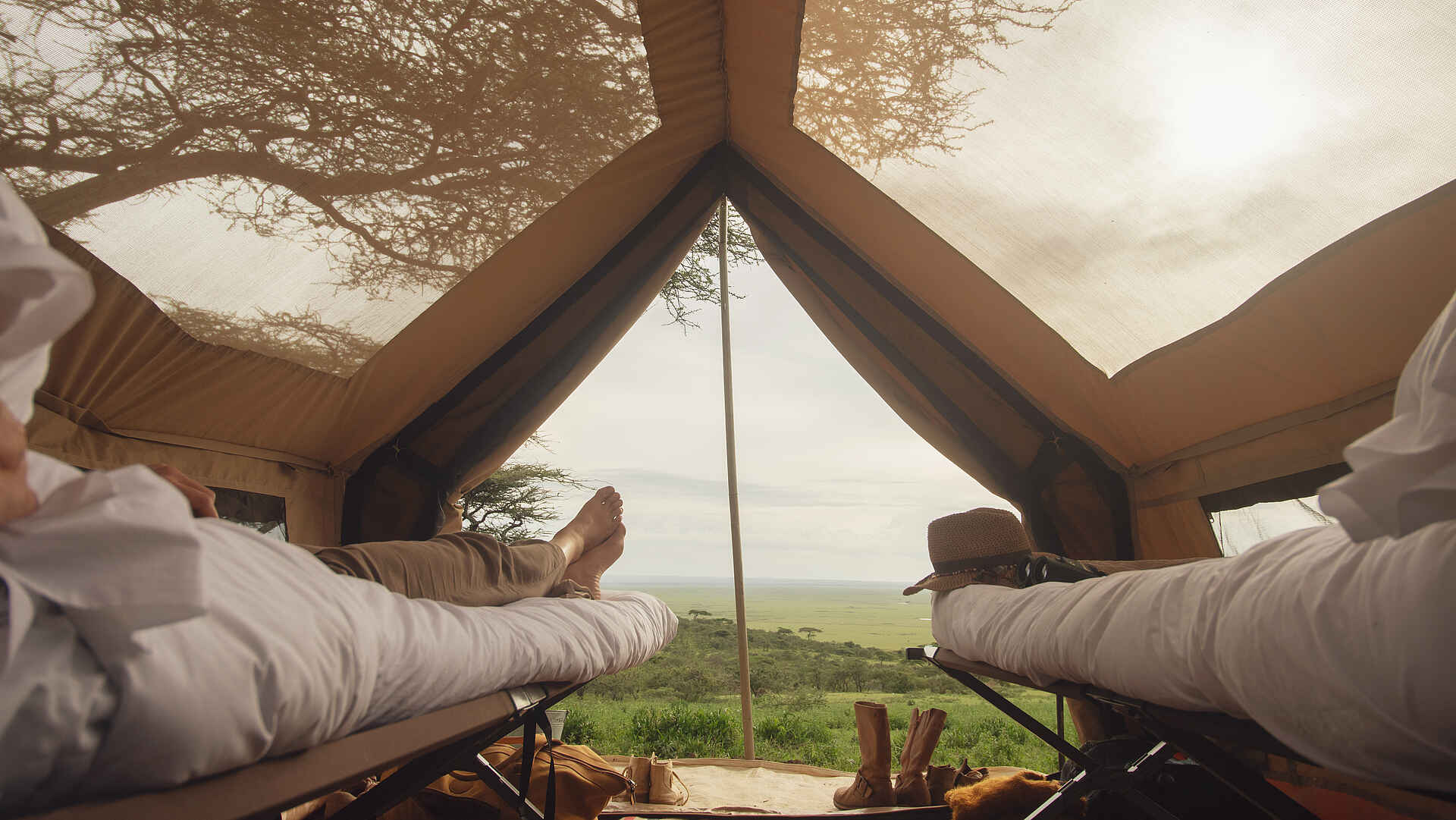 Charlie Sanjan Safari Camp: Ausblick vom Feldbett