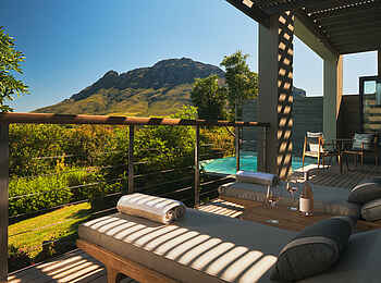 Delaire Graff Estate: Die Terrasse der Luxury Lodge Delaire Graff Estate: Die Terrasse der Luxury Lodge