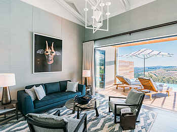 Delaire Graff Estate: Die Lounge der Superior Lodge Delaire Graff Estate: Die Lounge der Superior Lodge