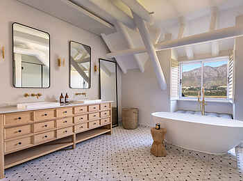 Mont Rochelle Hotel and Vineyard: Manor House Pinotage Suite Badezimmer