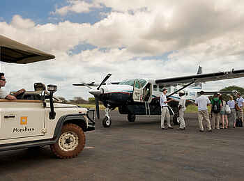 Morukuru River House: Ankunft am Airstrip Morukuru River House: Ankunft am Airstrip