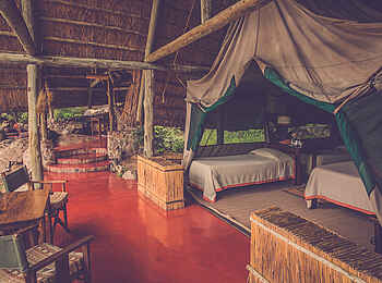Mwagusi Safari Camp: Eingang zum Zelt