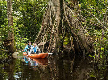 Mboko Camp: Kajakfahrt durch den Auenwald