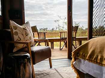 Little Sable Camp: Blick auf die Terrasse Little Sable Camp: Blick auf die Terrasse