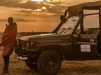 Ol Seki Hemingways Mara: Der Guide Raphael mit seinem Fahrzeug