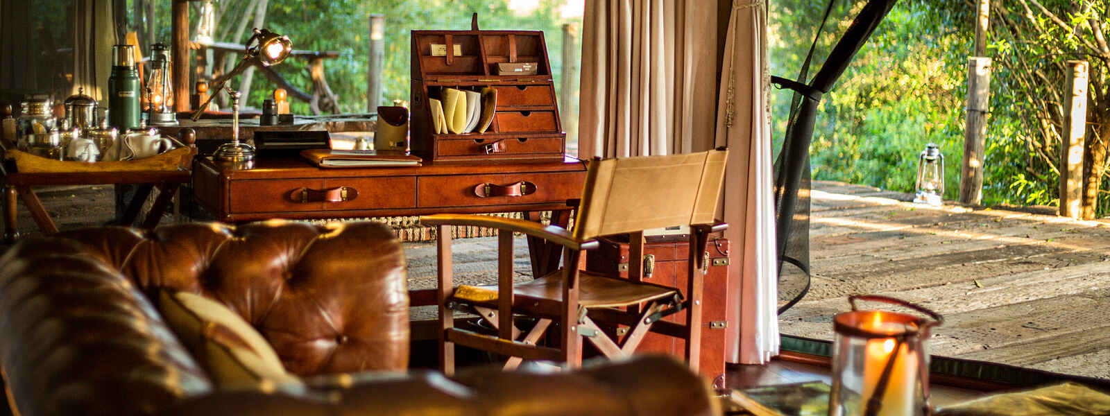 Mara Plains Camp: Privatlounge Mara Plains Camp: Privatlounge
