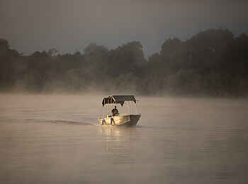 Mukwa River Lodge: Im Morgenlicht