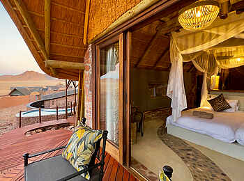 Namib Outpost: Blick in die Superior Suite Namib Outpost: Blick in die Superior Suite