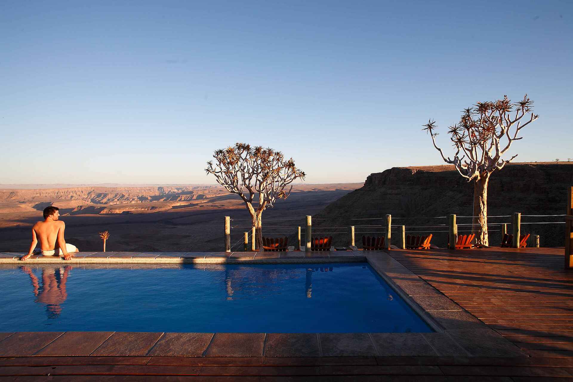 Fish River Lodge: Ausblick vom Pool