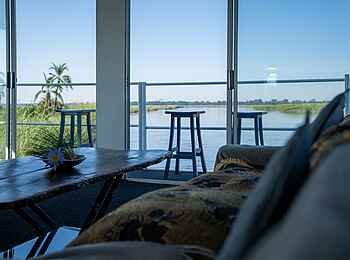 Okavango Spirit: Blick aus der Lounge Okavango Spirit: Blick aus der Lounge