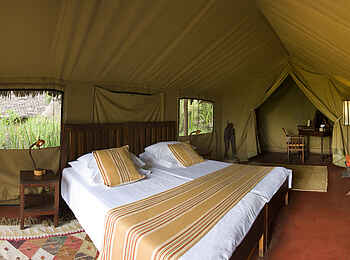 Olduvai Camp: Weitwinkelperspektive in einem Gästechalet