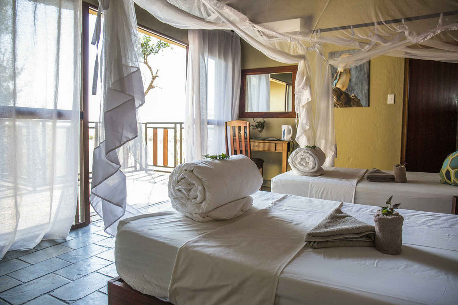 Namushasha River Lodge: Interieur eines Zimmers Namushasha River Lodge: Interieur eines Zimmers