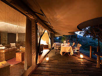 Mara Plains Jahazi: Abendessen auf der Terrasse