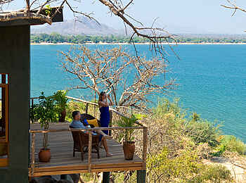 Pumulani Lodge: Private Veranda mit Seeblick