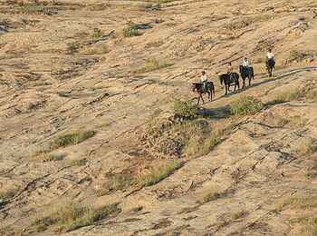 Mashatu Game Reserve: Ritt über blanke Felsen