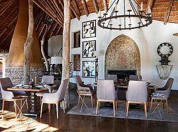 Singita Pamushana Lodge: Dinner im Hauptgebäude