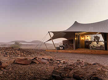 Desert Rhino Camp: Blick auf ein Gästezelt