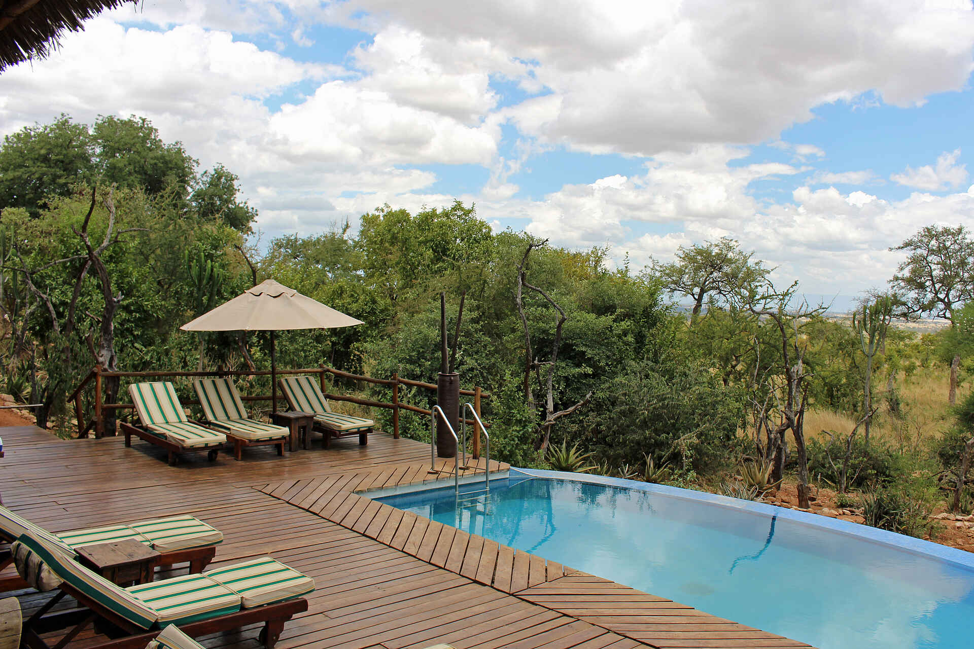 tarangire treetops, tarangire treetops lodge tansania, treetops tarangire tansania, main area, pool, swimming pool, swimmingpool