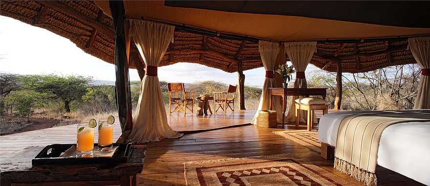 Lewa Safari Camp: Aussicht aus dem Gästezelt Lewa Safari Camp: Aussicht aus dem Gästezelt