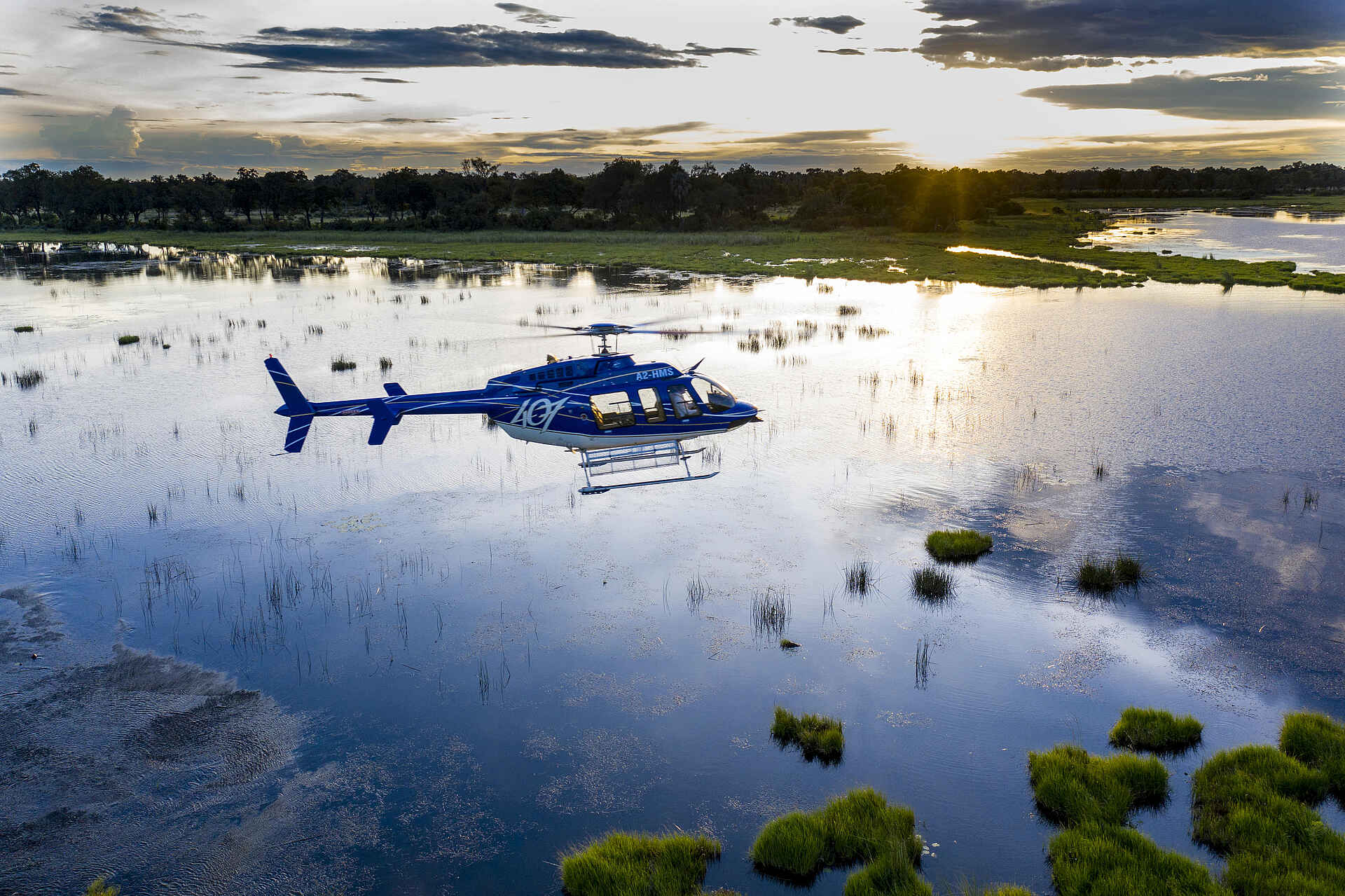 Mogothlo Safari Lodge: Helikopterflug