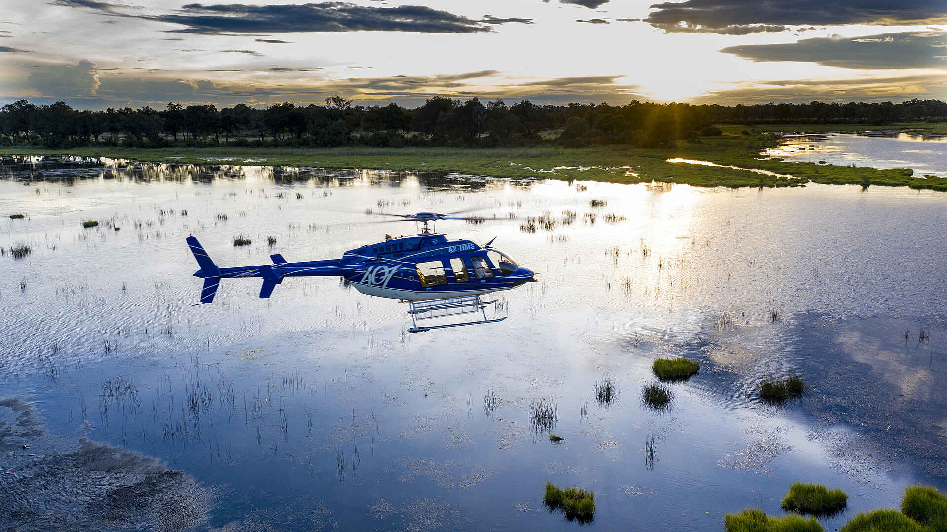 Mogothlo Safari Lodge: Helikopterflug