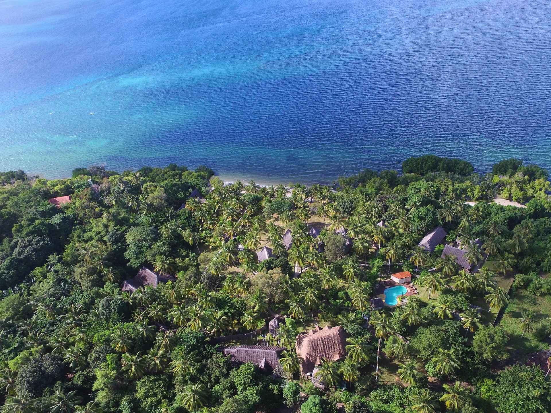 Pole Pole Bungalows: Ansicht aus der Vogelperspektive Pole Pole Bungalows: Ansicht aus der Vogelperspektive