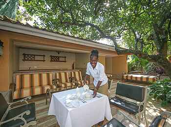 No. 5 Boutique Hotel: Restaurantterrasse No. 5 Boutique Hotel: Restaurantterrasse