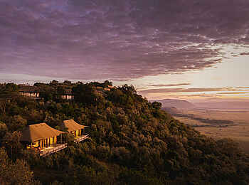 Angama Mara: Blick auf die Gästezelte Angama Mara: Blick auf die Gästezelte