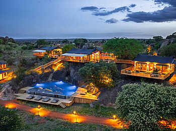 Warangi Ridge Lodge: Blick über Lodge