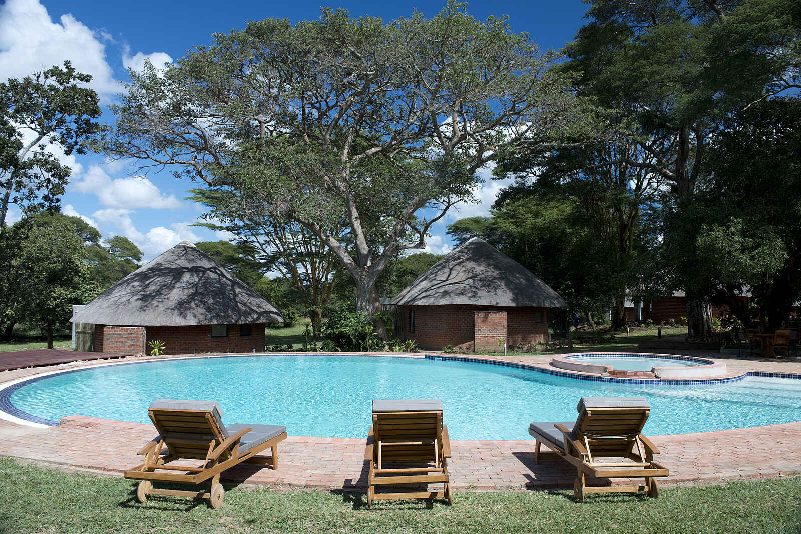 Lilayi: Liegestühle am Swimmingpool Lilayi: Liegestühle am Swimmingpool