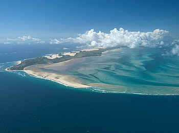 Anantara Bazaruto Island Resort and Spa: Blick von Norden auf die Insel