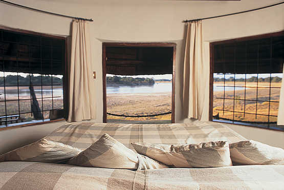 Nsefu Camp: Blick aus einem Chalet auf den Luangwa Nsefu Camp: Blick aus einem Chalet auf den Luangwa
