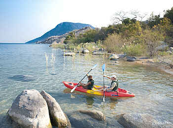 Pumulani Lodge: Per Kanu zurück zur Lodge