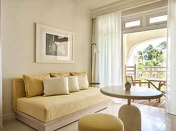 LUX Belle Mare: Der Balkon einer Junior Suite LUX Belle Mare: Der Balkon einer Junior Suite