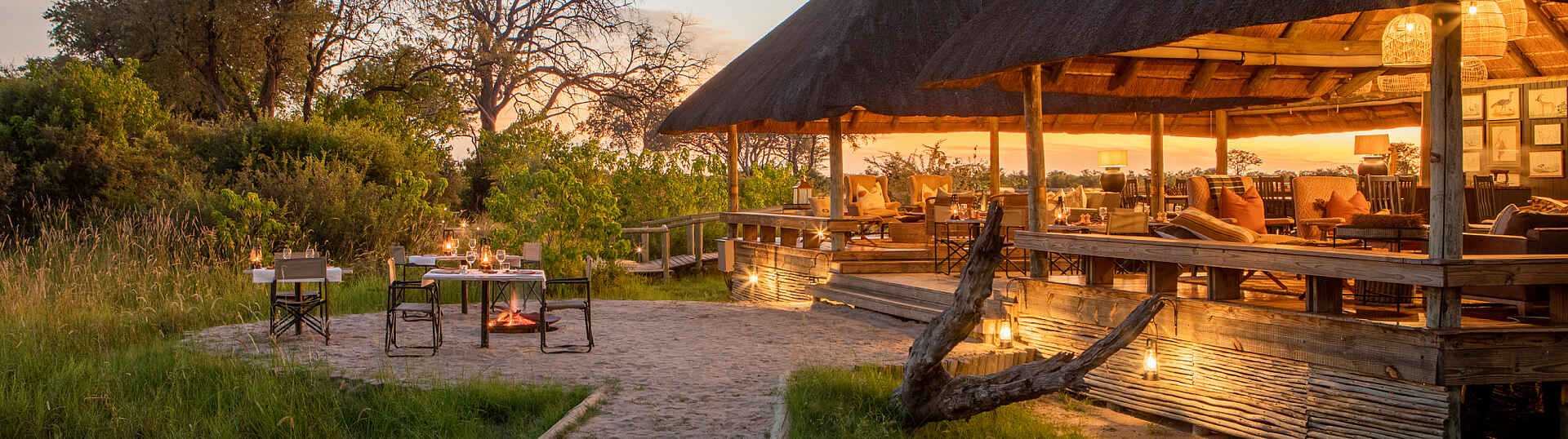 Little Sable Camp: Blick auf Lounge und Boma Blick auf Lounge und Boma im Little Sable Camp