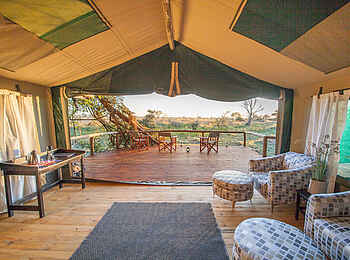 Rra Dinare Camp: Blick aus einem Gästezelt